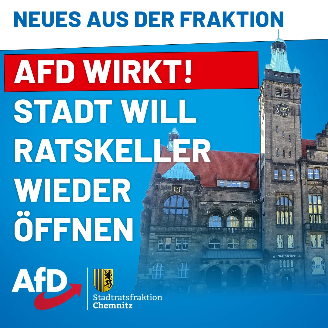 AfD wirkt: Rathaus will Ratskeller wieder öffnen!
