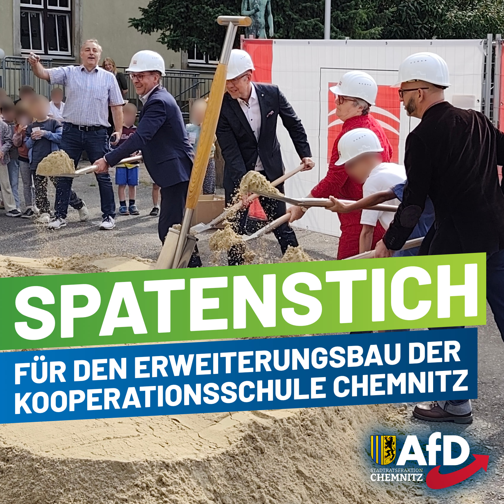 SPATENSTICH FÜR DEN ERWEITERUNGSBAU DER KOOPERATIONSSCHULE CHEMNITZ